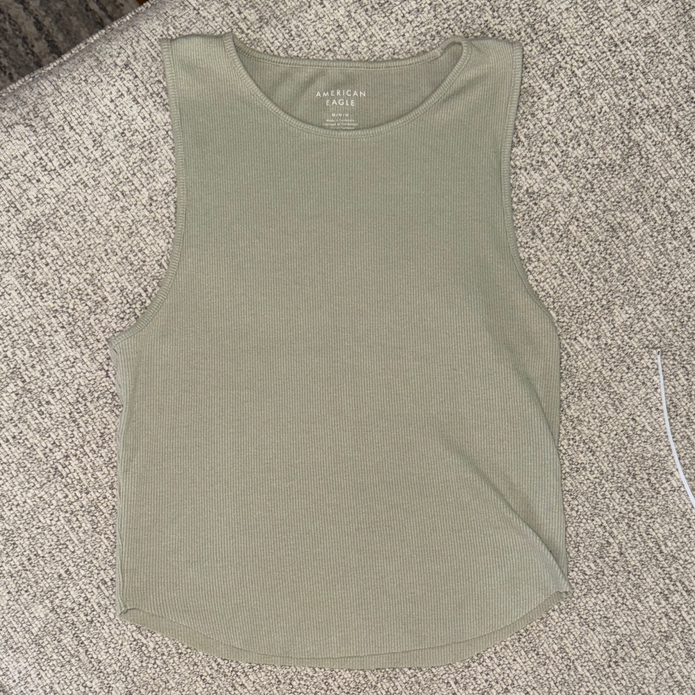 American Eagle Outfitters Sage Green Ribbed Tank